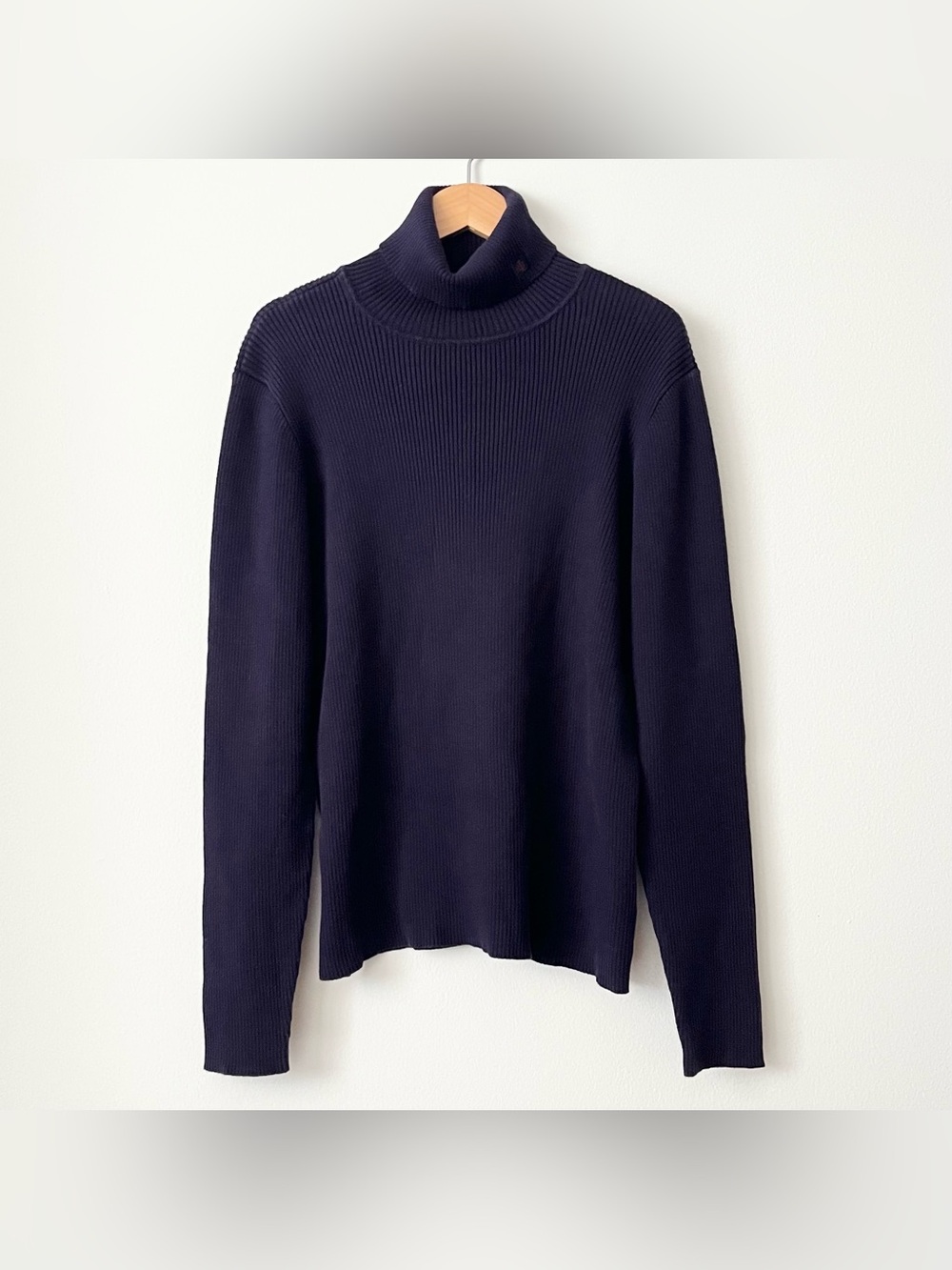 Vintage Lauren Ralph Lauren Women's Ribbed Turtleneck Sweater Purple Size L